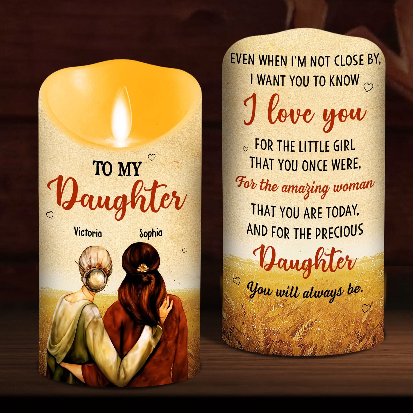 To My Daughter I Love You - Personalized Custom LED Candle
