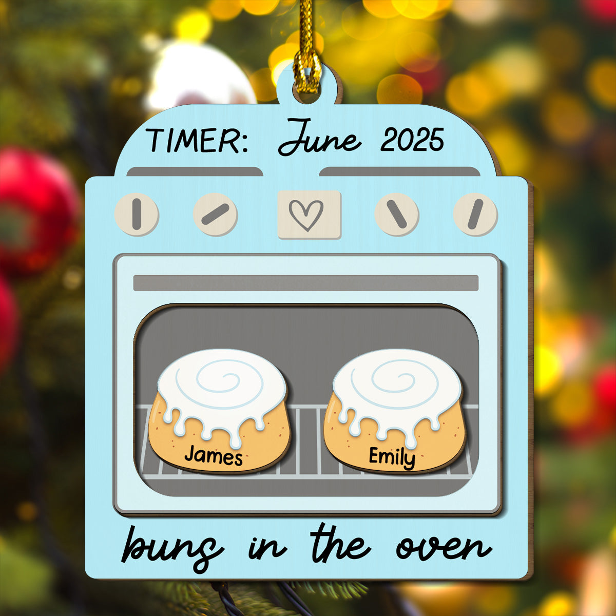 Bun In The Oven - Personalized Custom Freeshape 2-Layered Wood Ornament