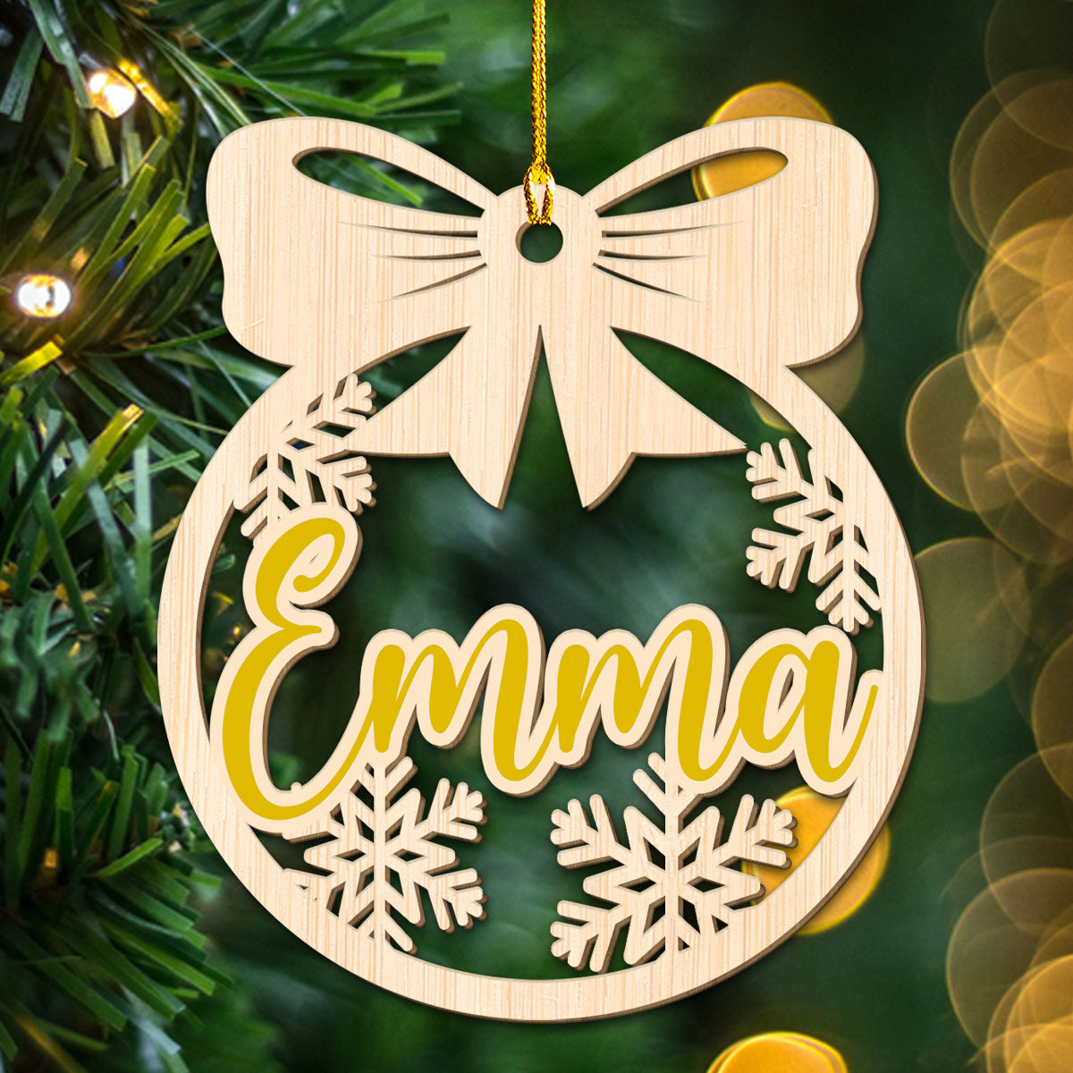 Family Friend Coworker Custom Name - Personalized Custom Wood Ornament