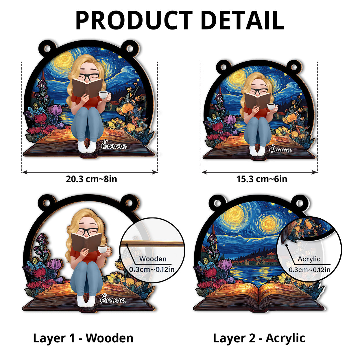 Book Lover - Personalized Custom Suncatcher