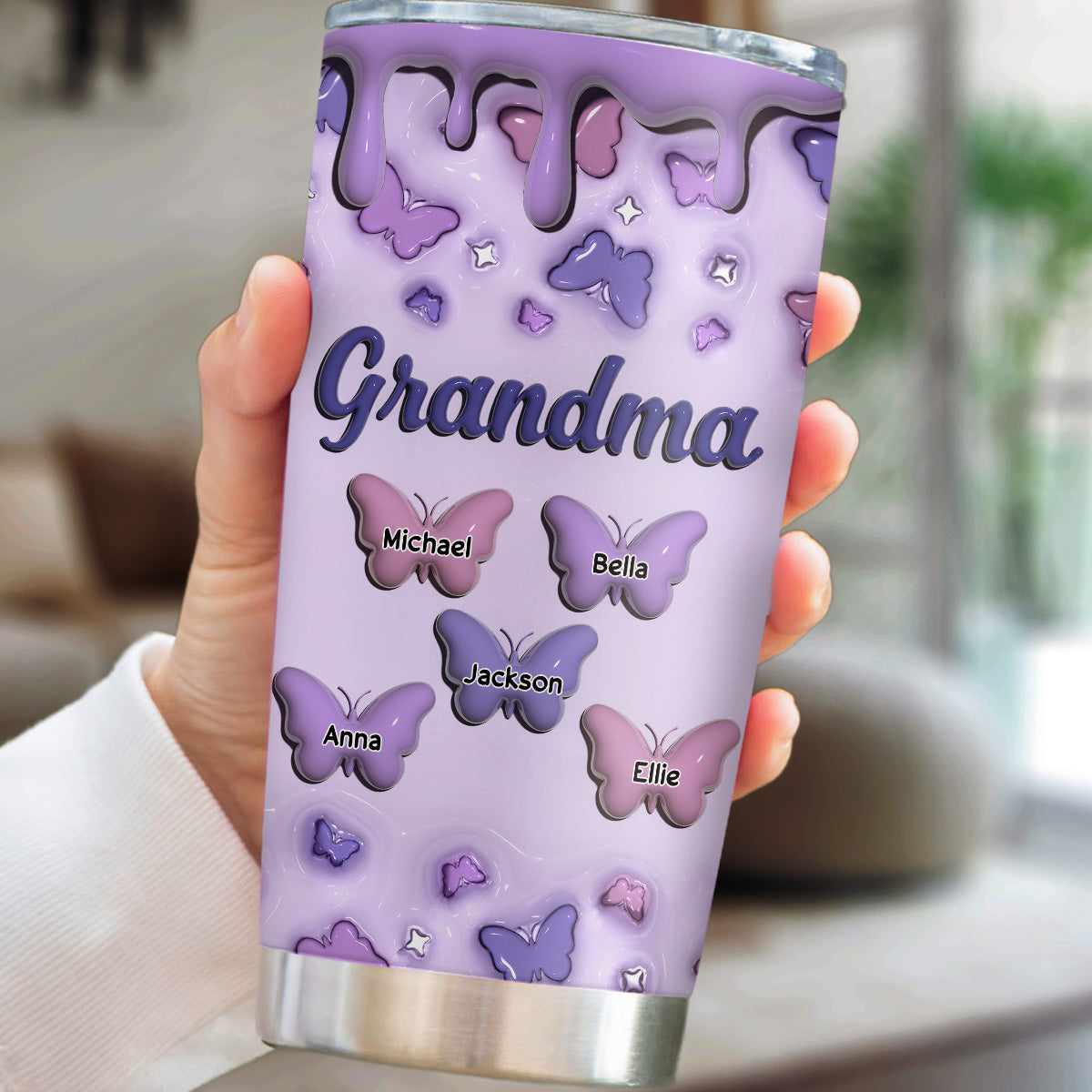 Grandma And Grandkid - Personalized Custom 3D Inflated Effect Tumbler