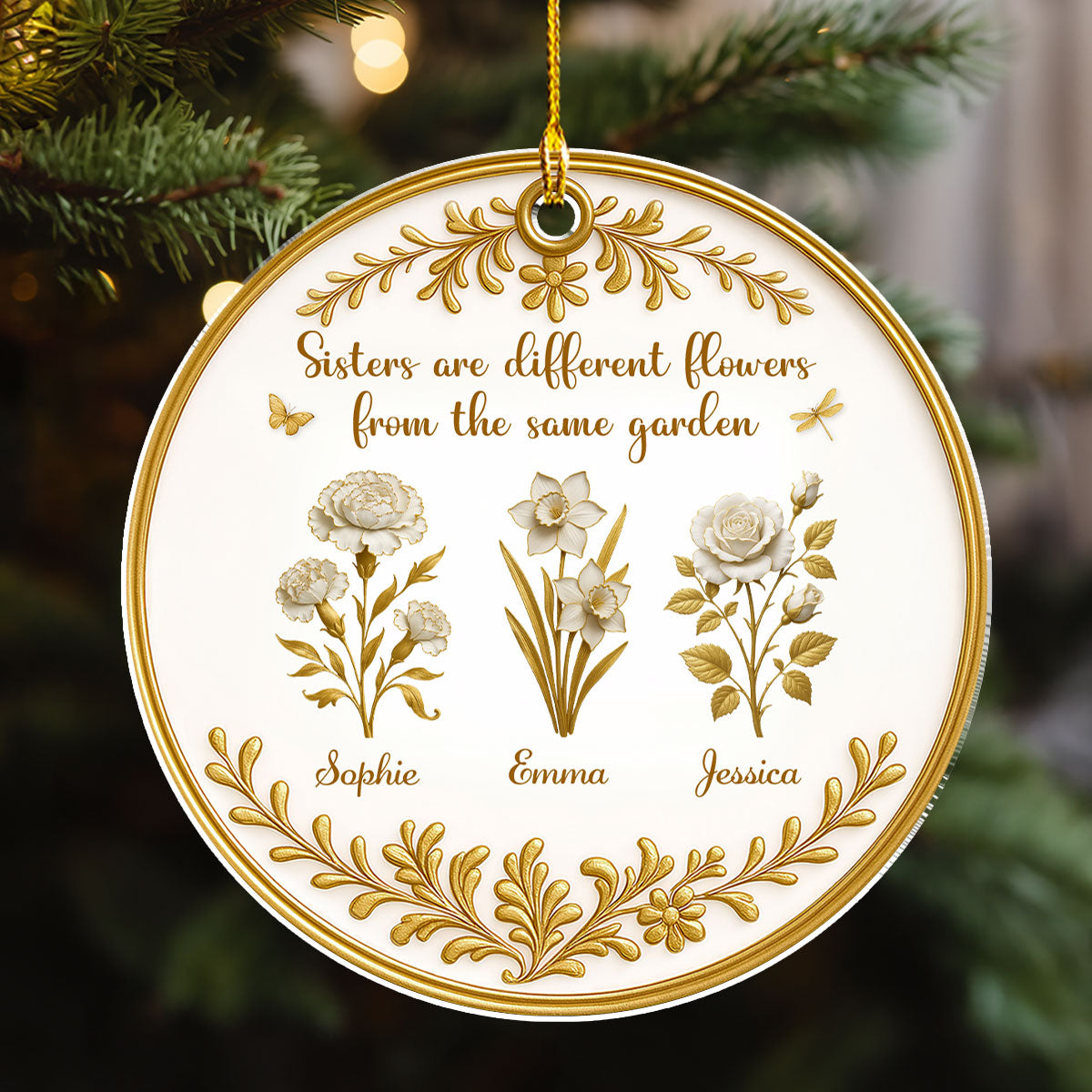 Lovely Flowers - Personalized Custom Acrylic Ornament