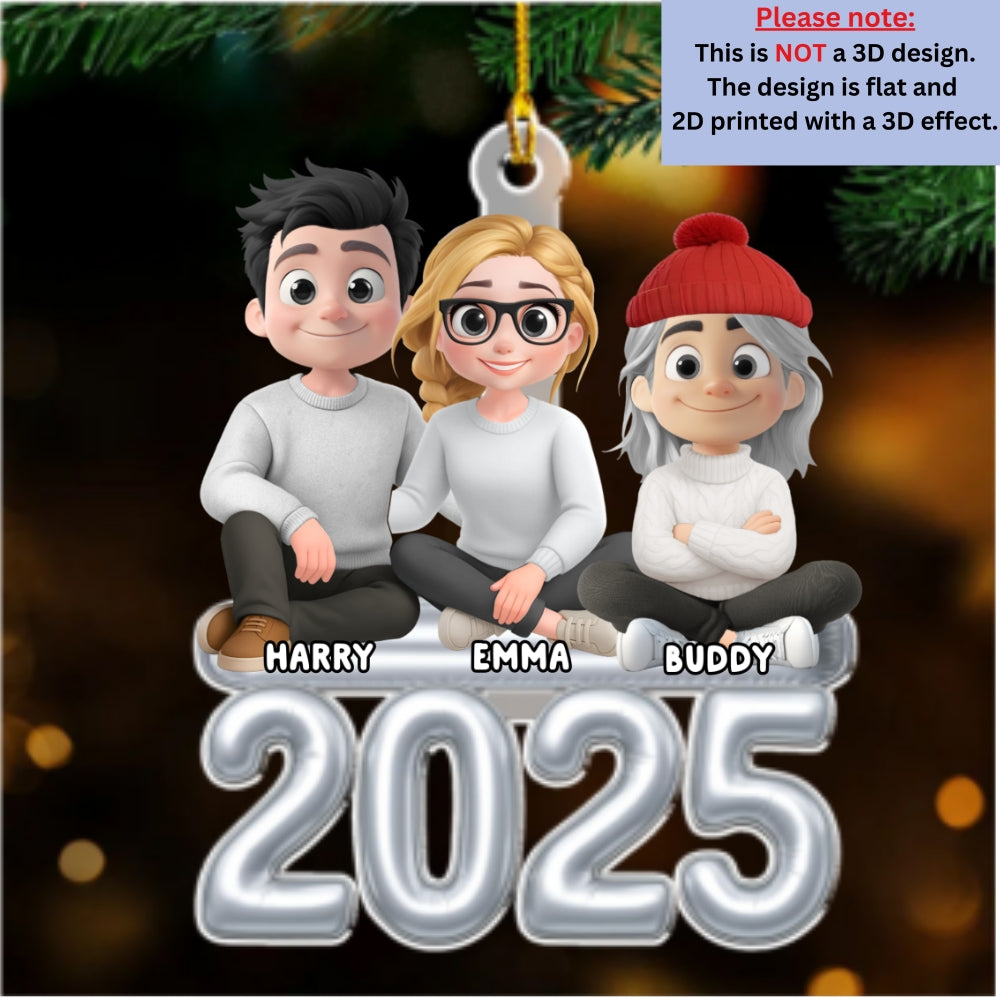 Us And Our Lovely Children - Personalized Custom Acrylic Ornament