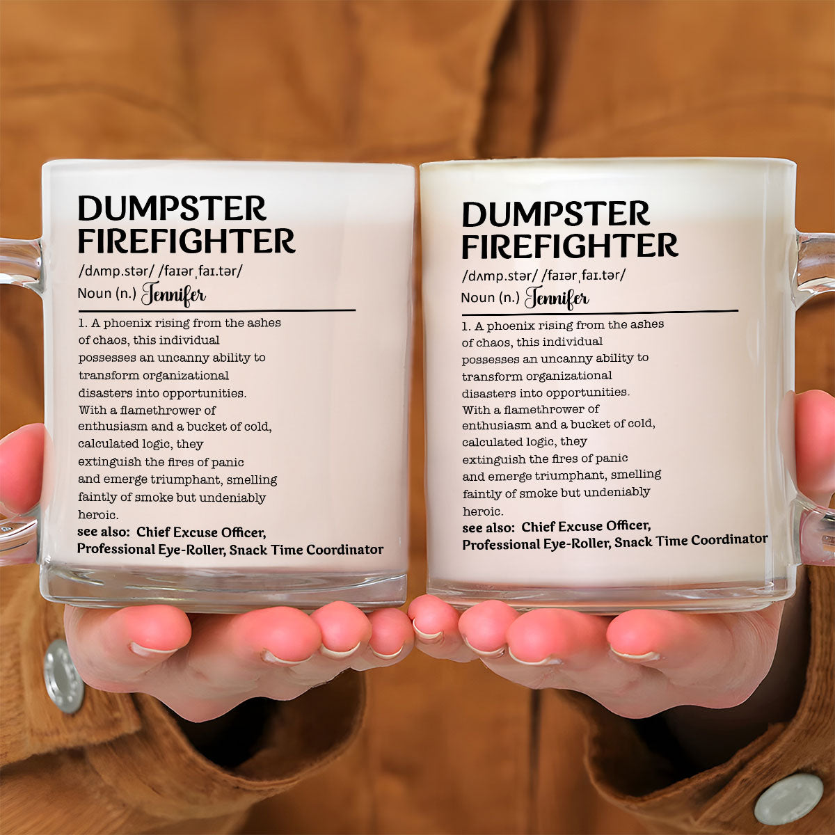 Dumpster Firefighter- Personalized Custom Glass Mug