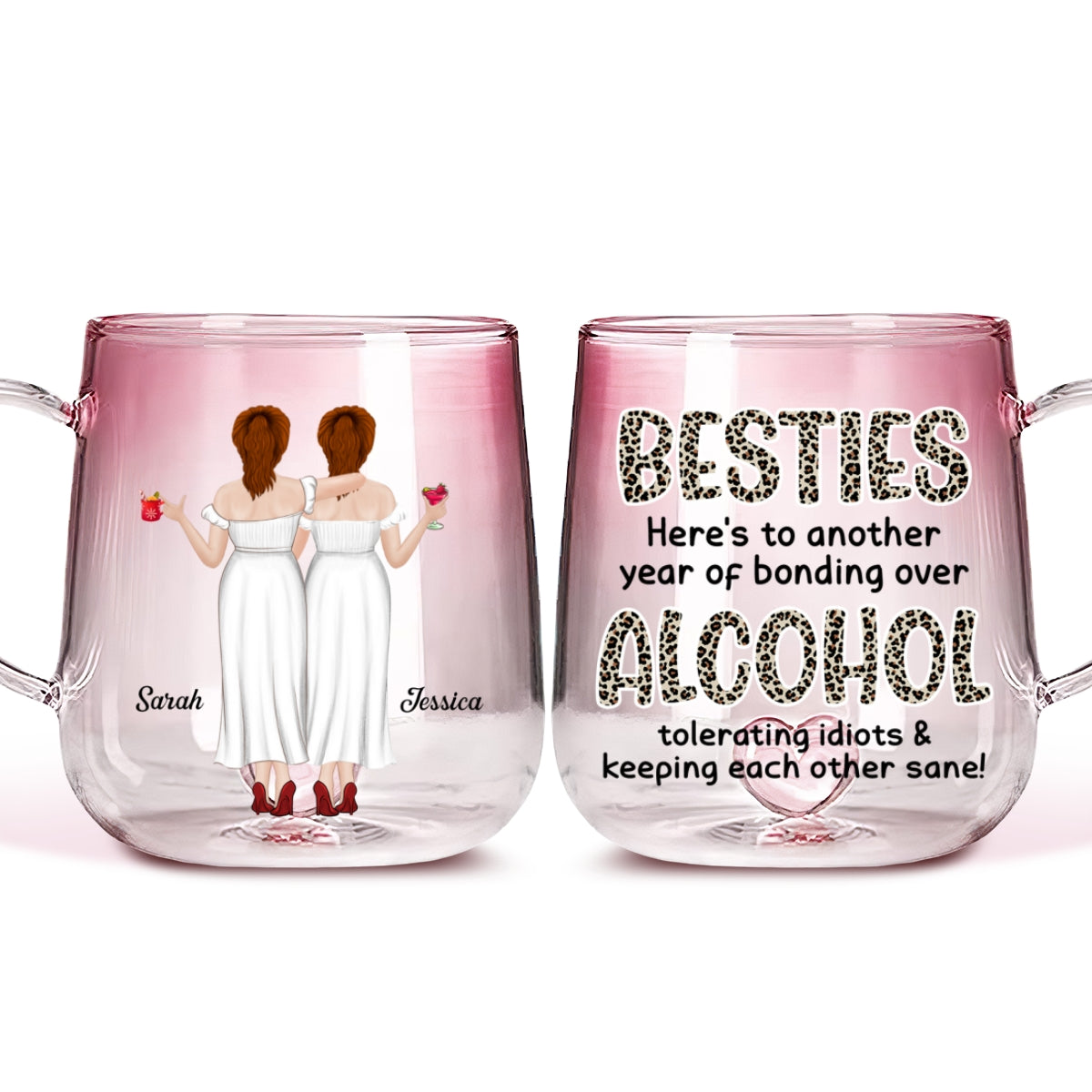 Alcohol Tolerating - Personalized Custom Pink Gradient Glass Mug