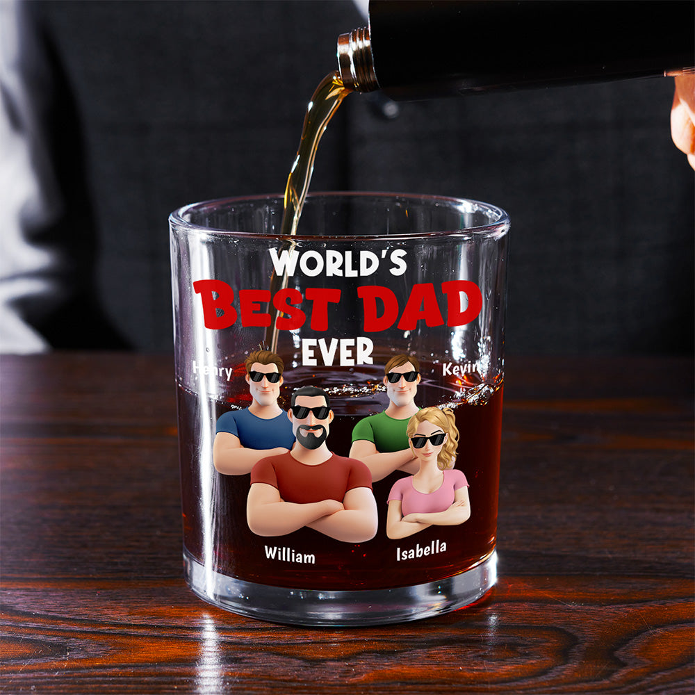 Best Dad Ever - Personalized Custom Whiskey Glass