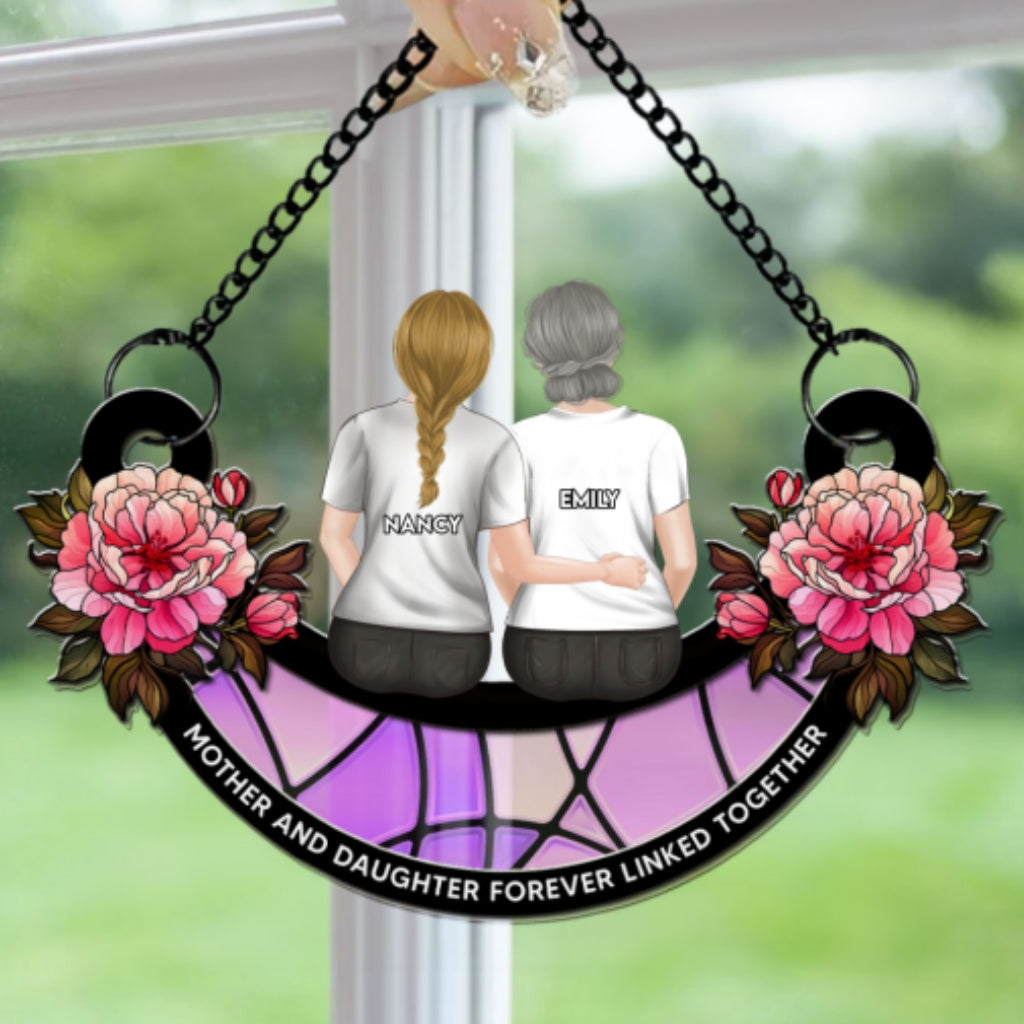 Mother And Daughters - Personalized Custom Suncatcher