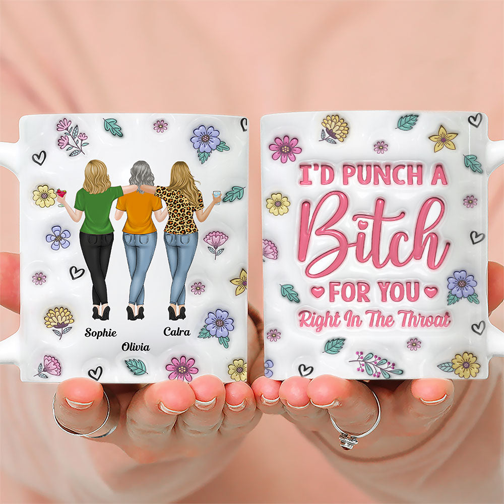 Punch Bitch Besties - Personalized Custom 3D Inflated Effect Mug