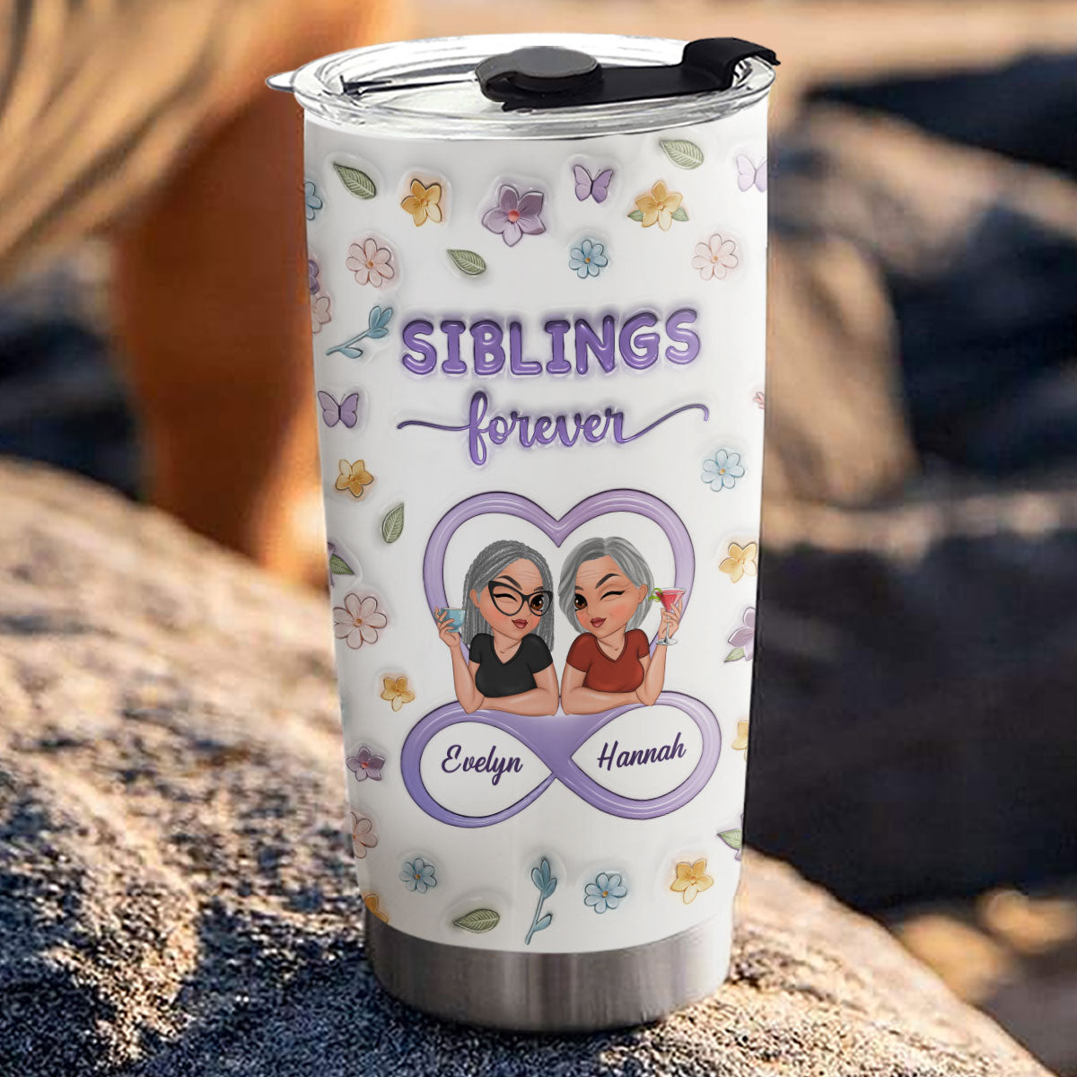 Besties Forever Version 3 - Personalized Custom 3D Inflated Effect Tumbler