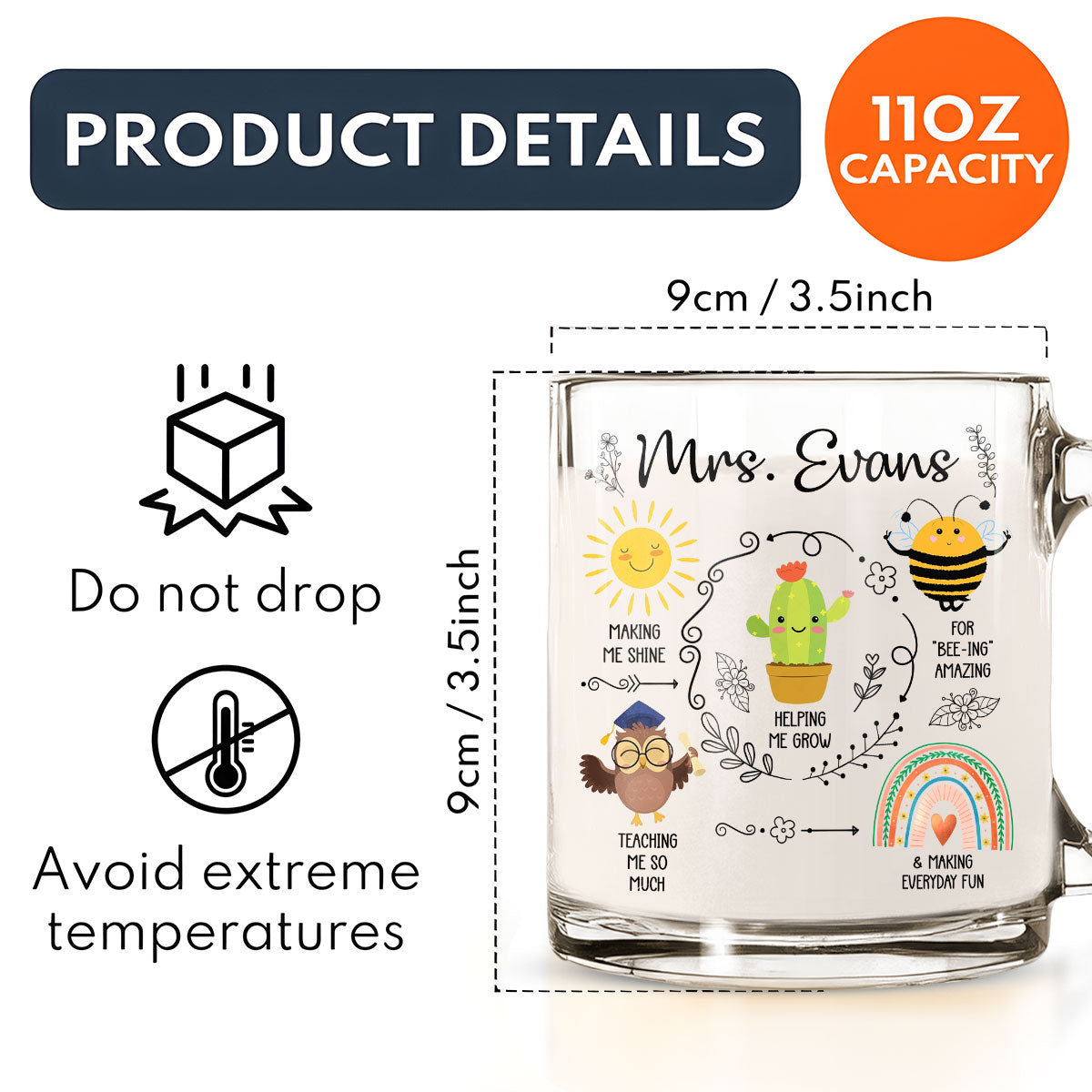 Thank You For Guiding Me - Personalized Custom Glass Mug