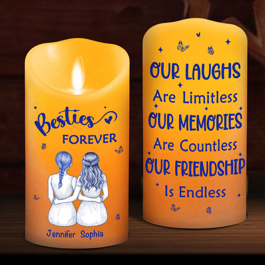 Our Friendship Is Endless Blue Toile - Personalized Custom LED Candle