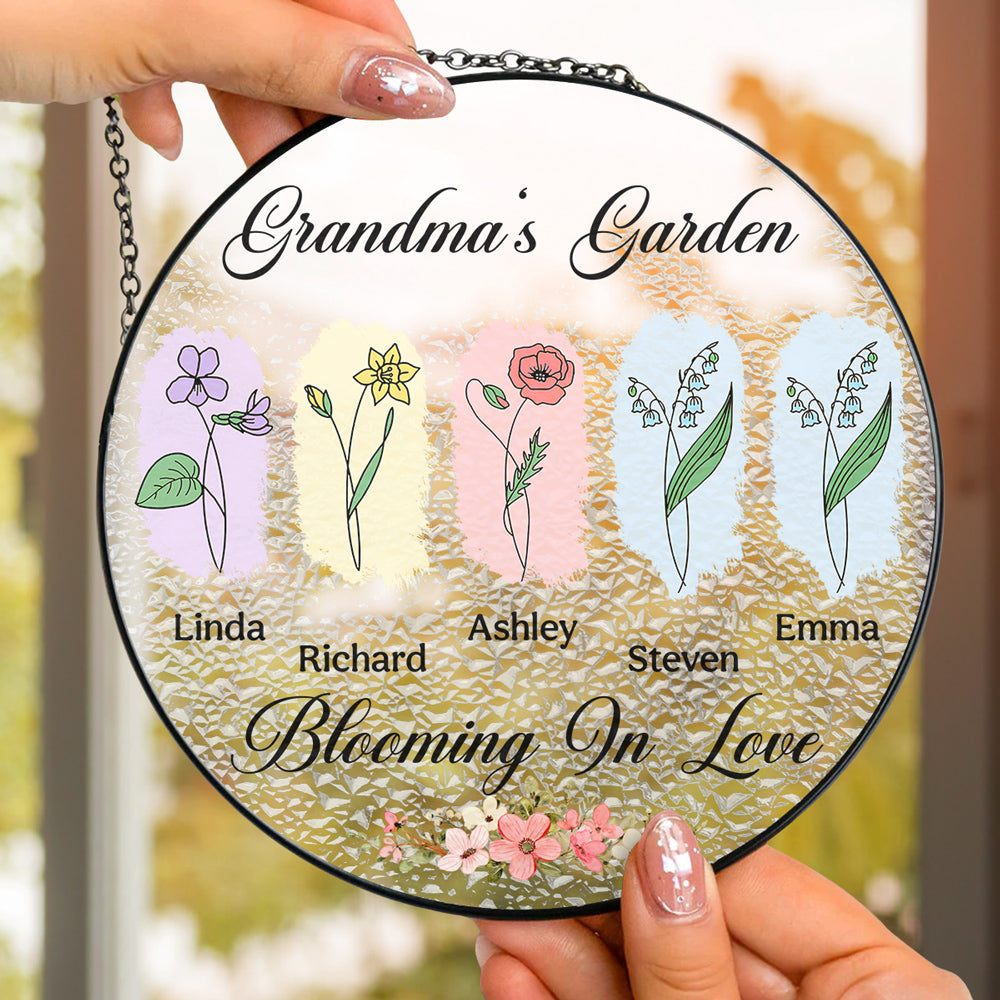Love Grows Here - Personalized Custom Window Hanging Suncatcher
