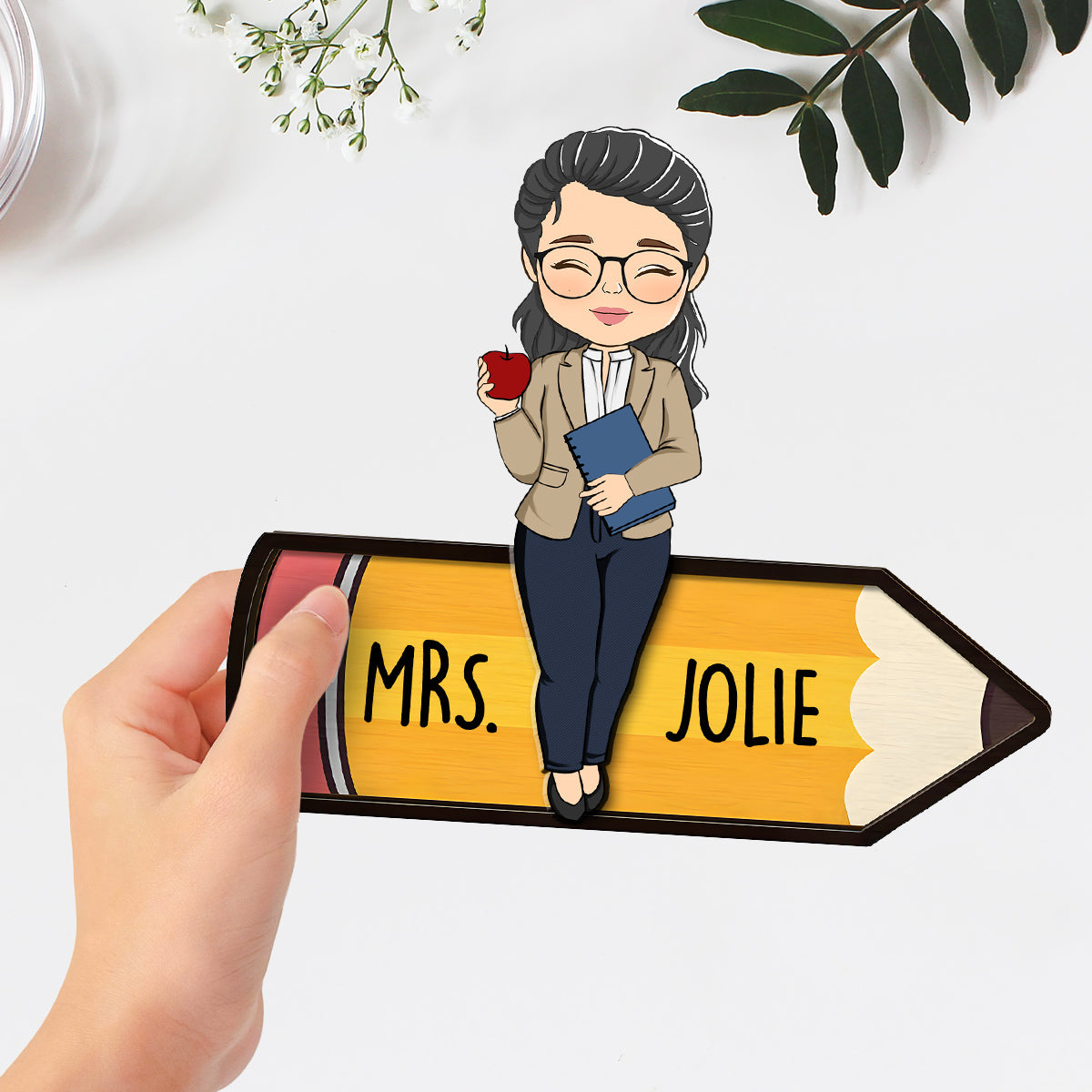 Teacher Pencil - Personalized Custom Wooden Plaque