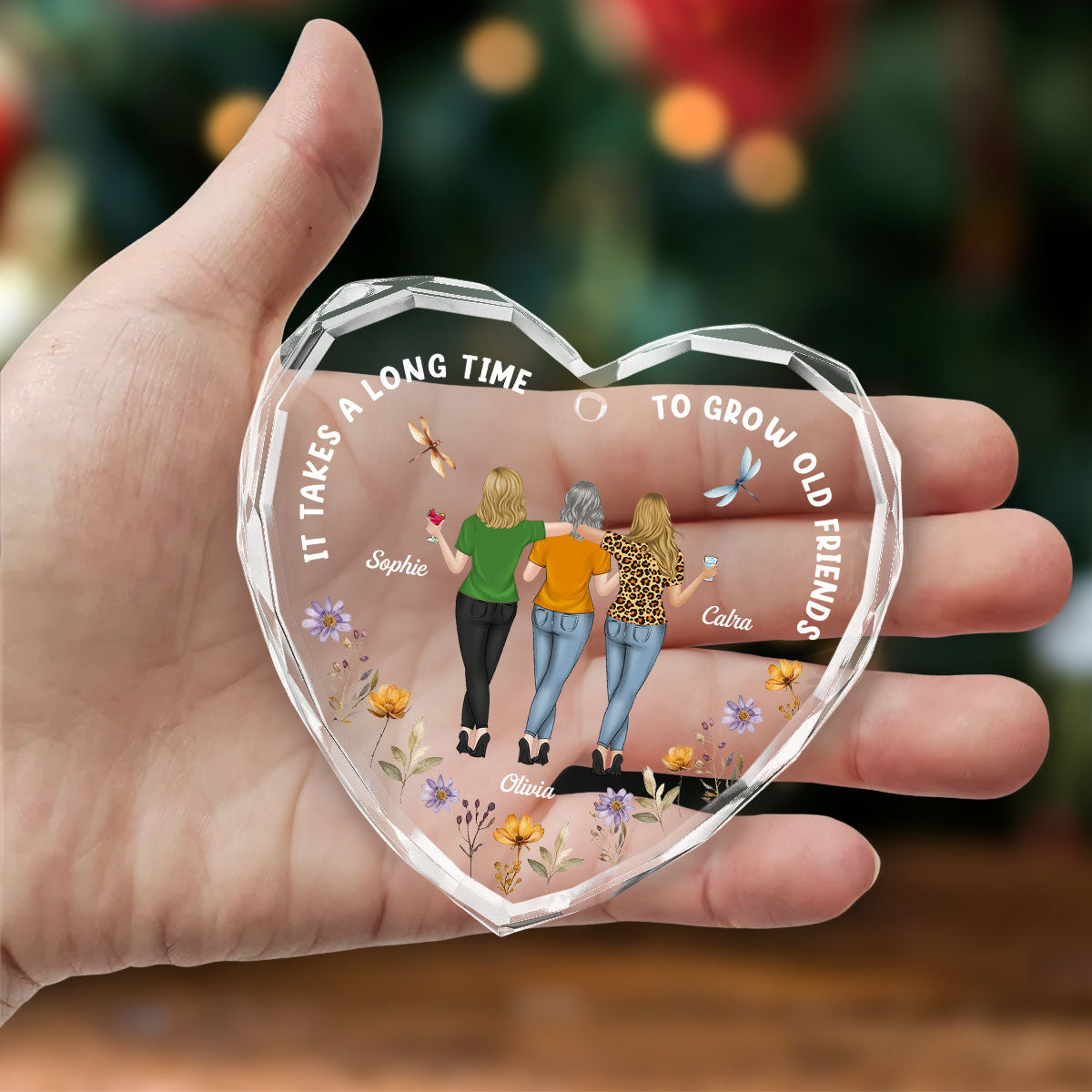 Our Hearts Are Very Old Friends - Personalized Custom Glass Ornament