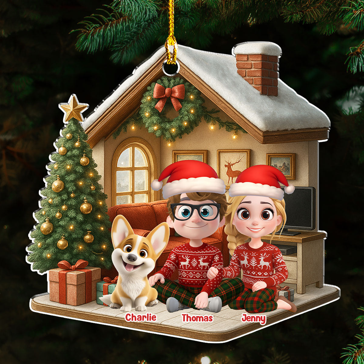 Under One Roof - Personalized Custom 3D Effect Acrylic Ornament