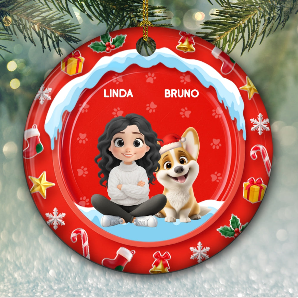 Under The Mistletoe - Personalized Custom 3D Effect Ceramic Ornament