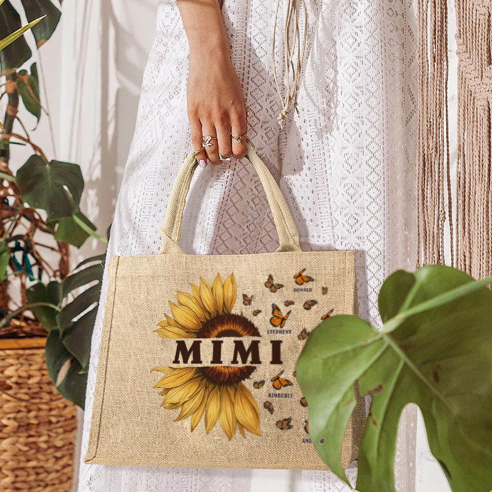 Love Being Called Grandma - Personalized Custom Jute Tote Bag