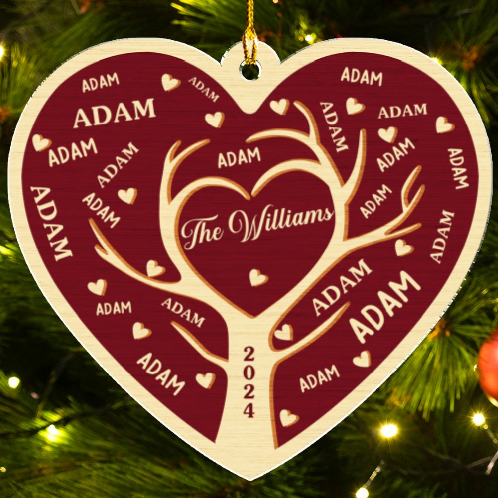 Heart Family - Personalized Custom Acrylic Ornament