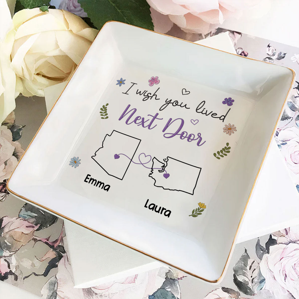 I Wish We Lived Closer - Personalized Custom 3D Inflated Effect Jewelry Dish