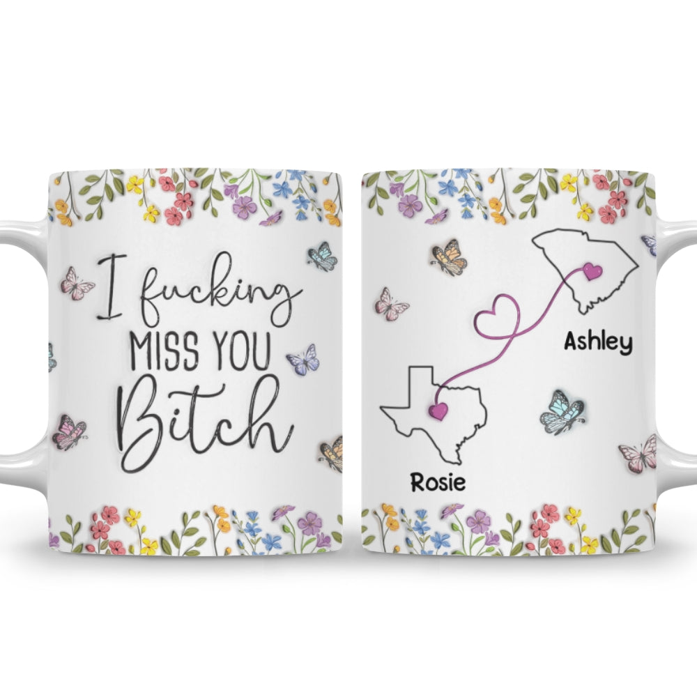I Miss You My Bestie - Personalized Custom 3D Inflated Effect Mug