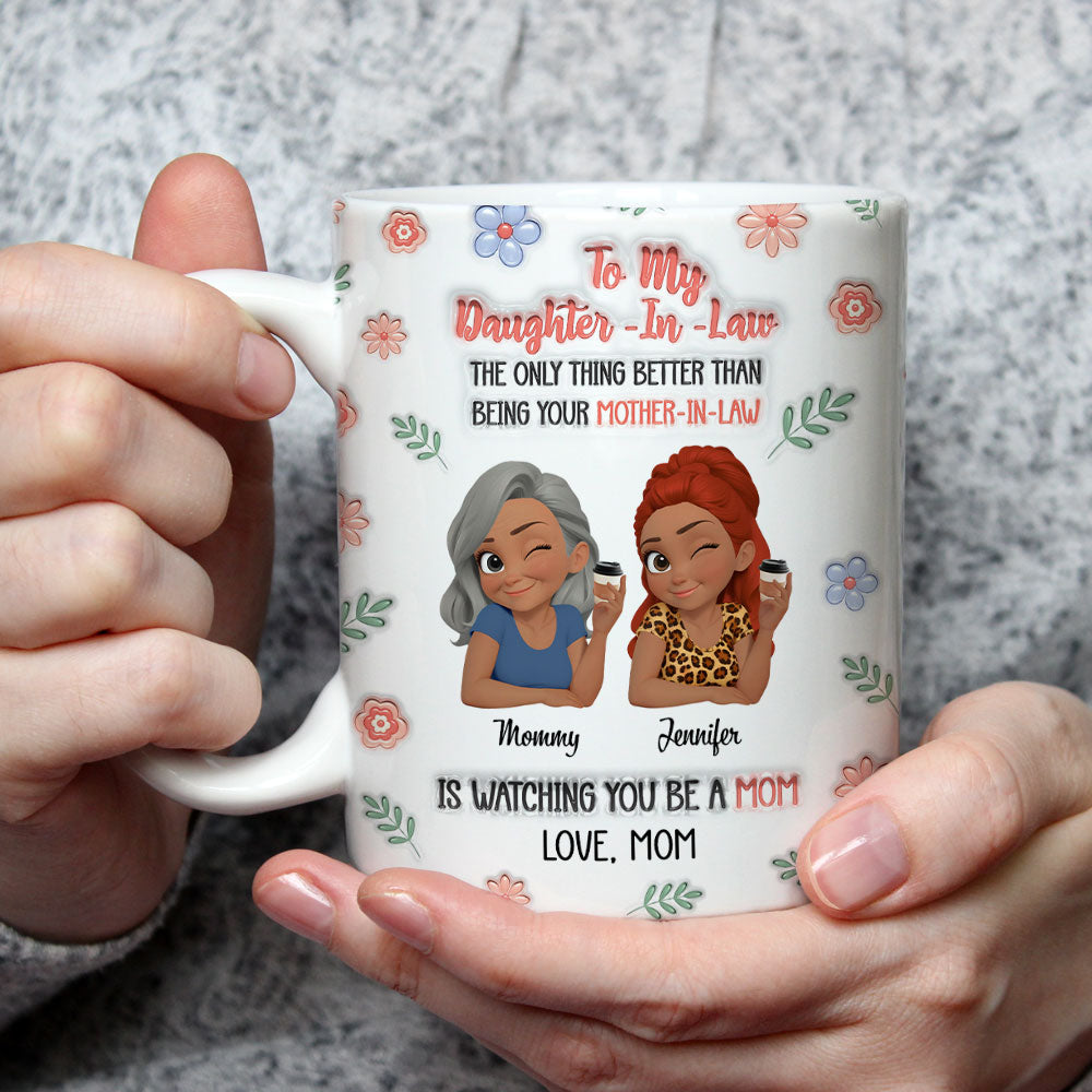 Love Watching You Be A Mom - Personalized Custom 3D Inflated Effect Mug