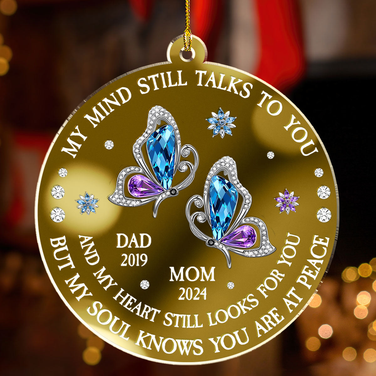My Soul Knows You Are At Peace - Personalized Custom Mirrored Acrylic Ornament