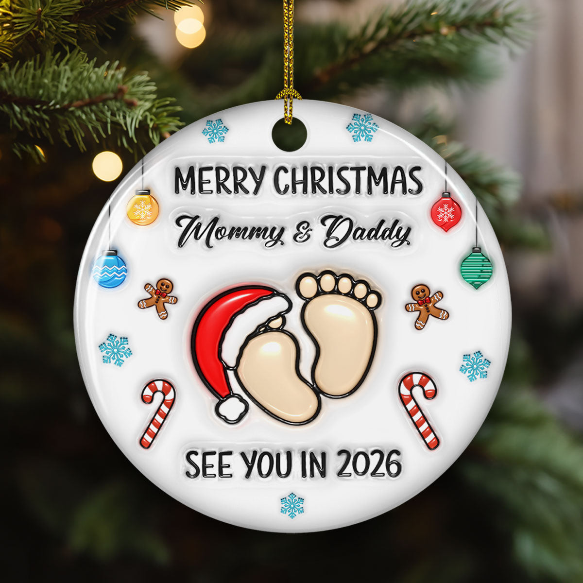 Baby See You Soon - Personalized Custom 3D Inflated Effect Ceramic Ornament