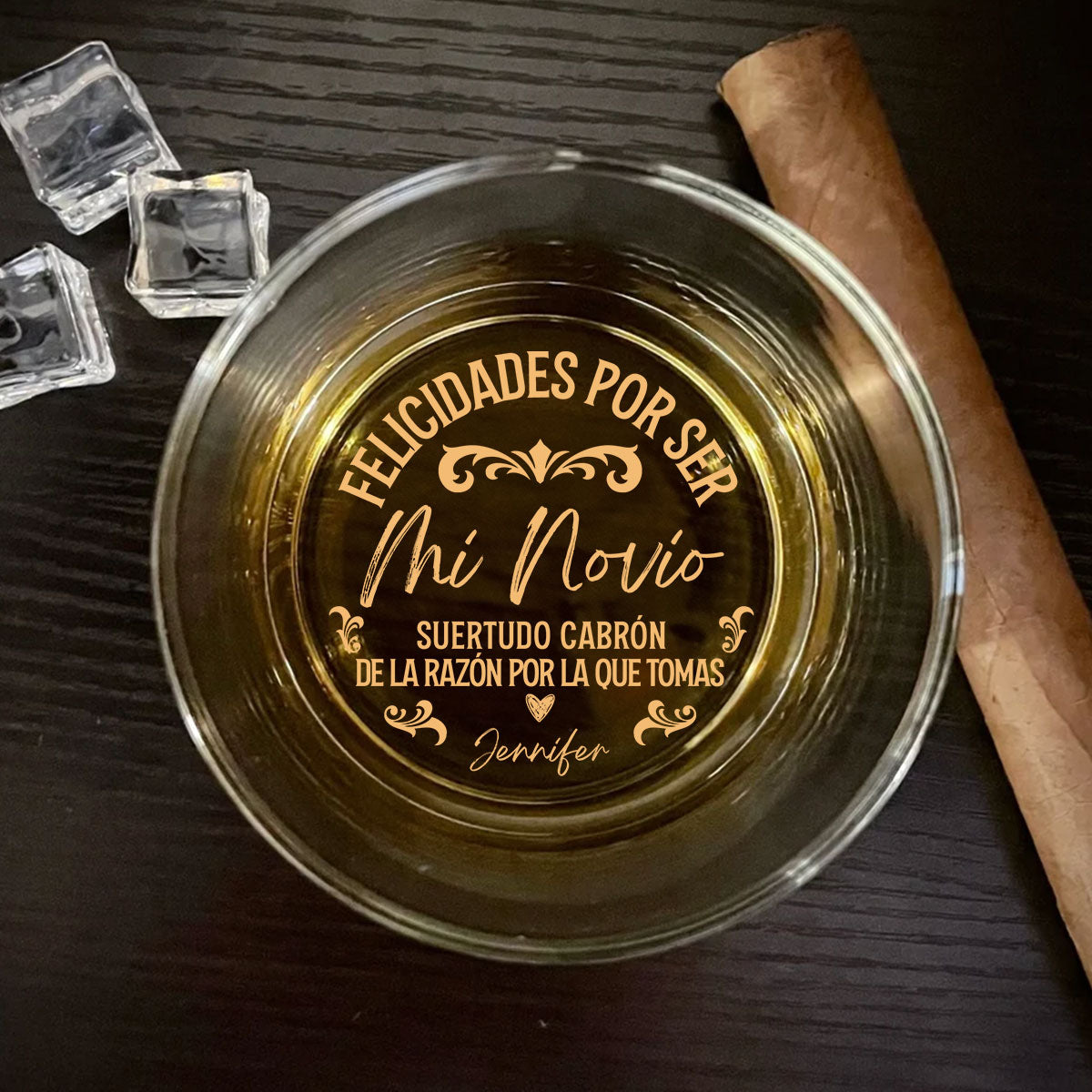 Te Sacaste La Lotería Conmigo - Vaso de Whisky Grabado Personalizado