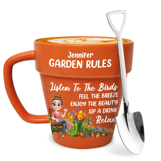 Garden Rules - Personalized Custom Plant Pot Mug
