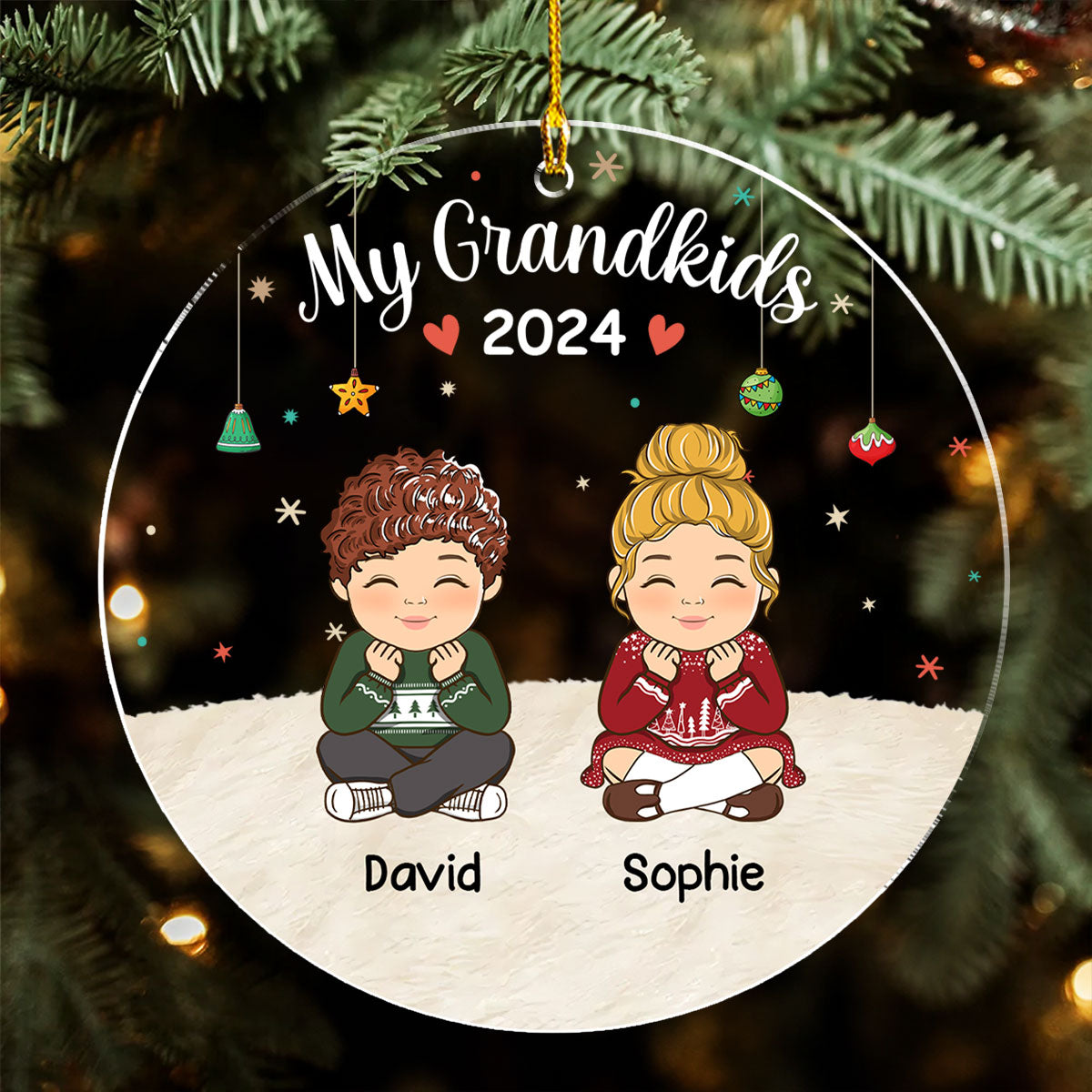 Our Grandkids Christmas - Personalized Custom Acrylic Ornament