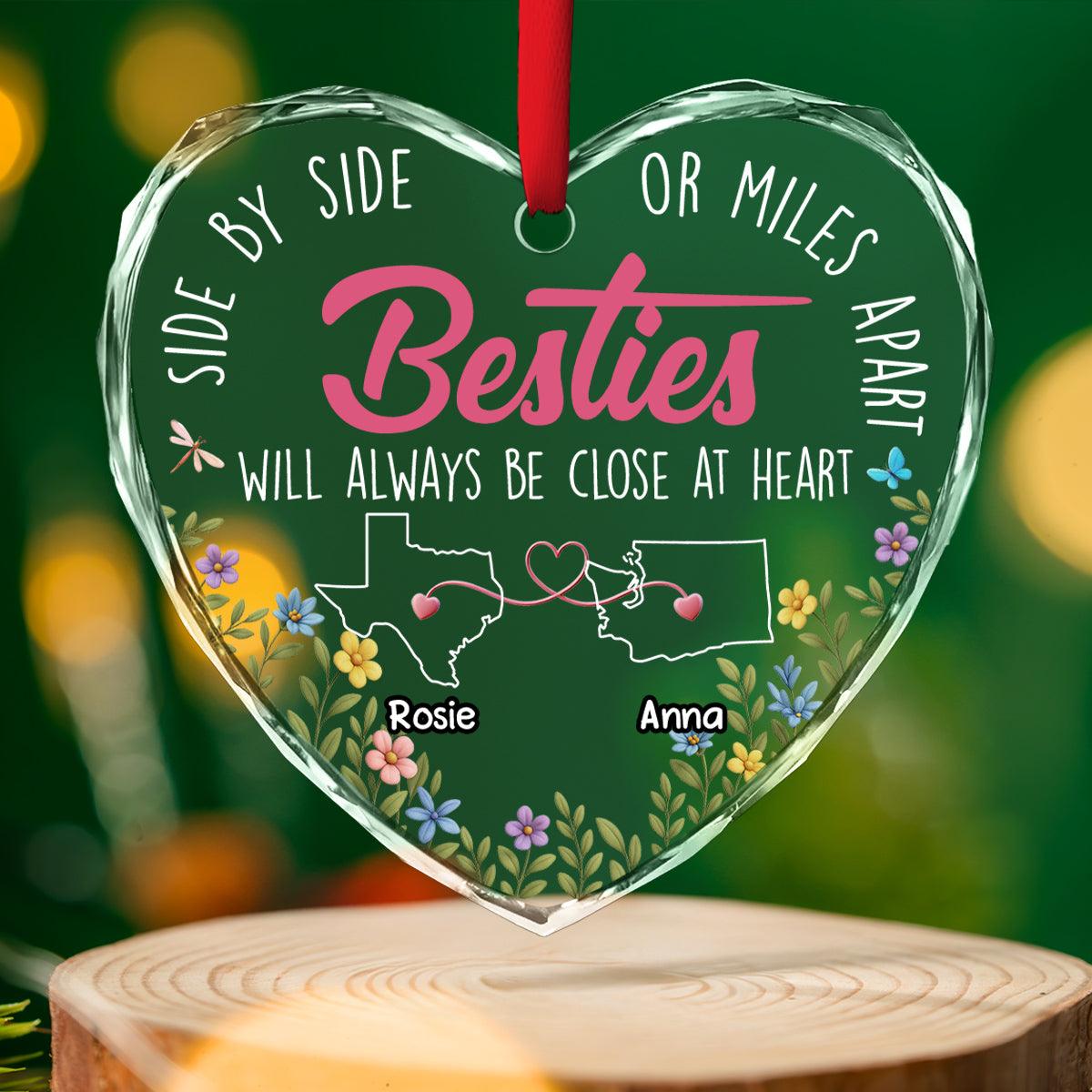 Heart By Heart - Personalized Custom Glass Ornament