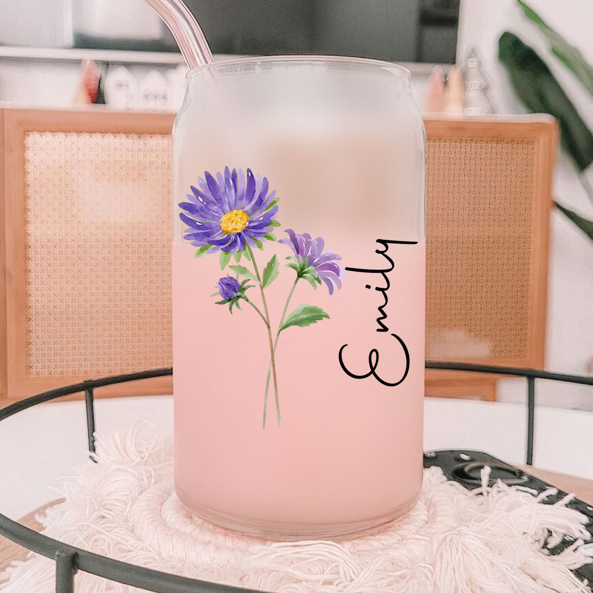 Live Bloom Wildly - Personalized Custom Glass Can