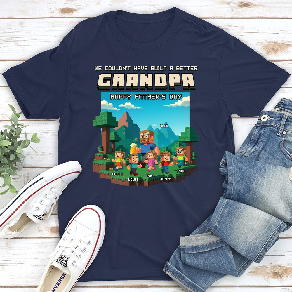 Built A Better Grandpa - Personalized Custom Shirt