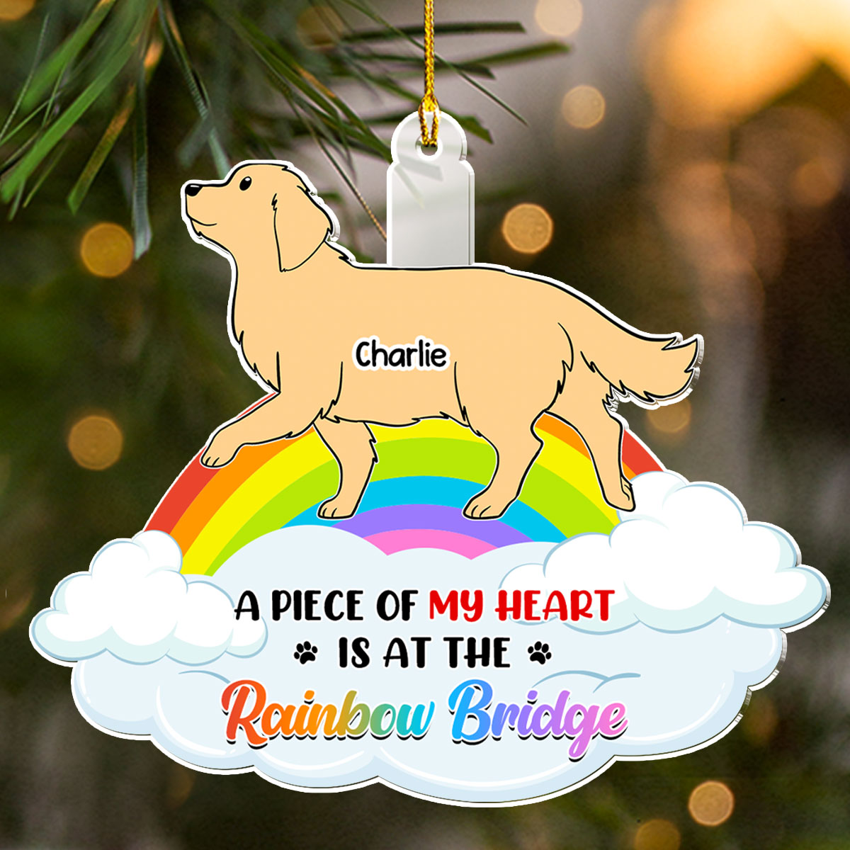 Piece Of Dog Mom - Personalized Custom Acrylic Ornament