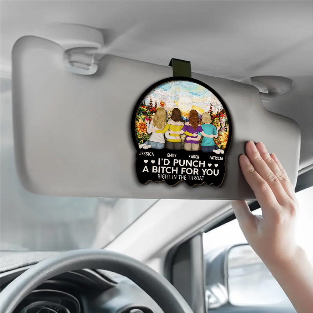 Punch A Bitch For You - Personalized Custom Car Visor Clip