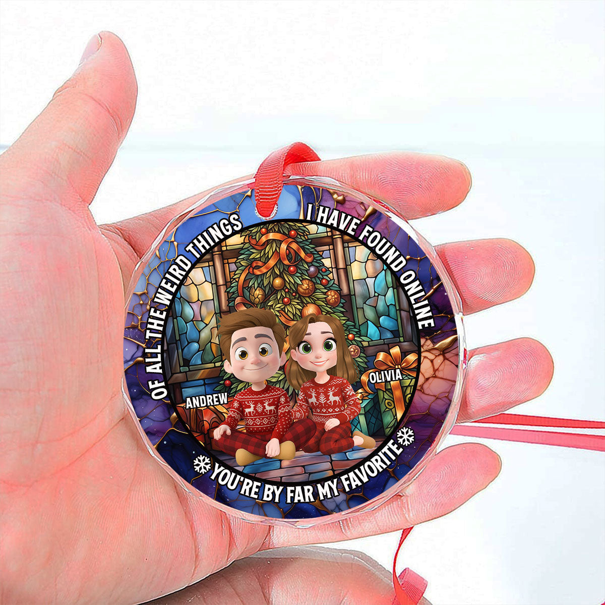 I Have Found You Online - Personalized Custom Glass Ornament