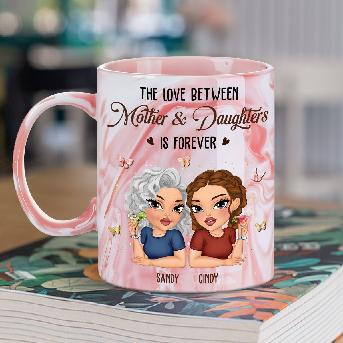 Love Last Forever - Personalized Custom Pink Marble Mug