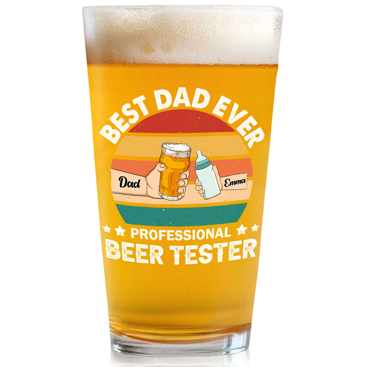 Best Dad Ever - Personalized Custom Beer Glass