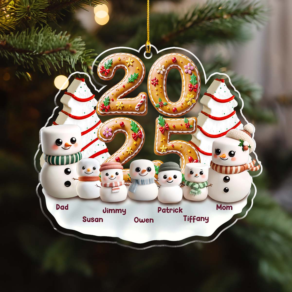 Candyland Family Gathering - Personalized Custom Acrylic Ornament