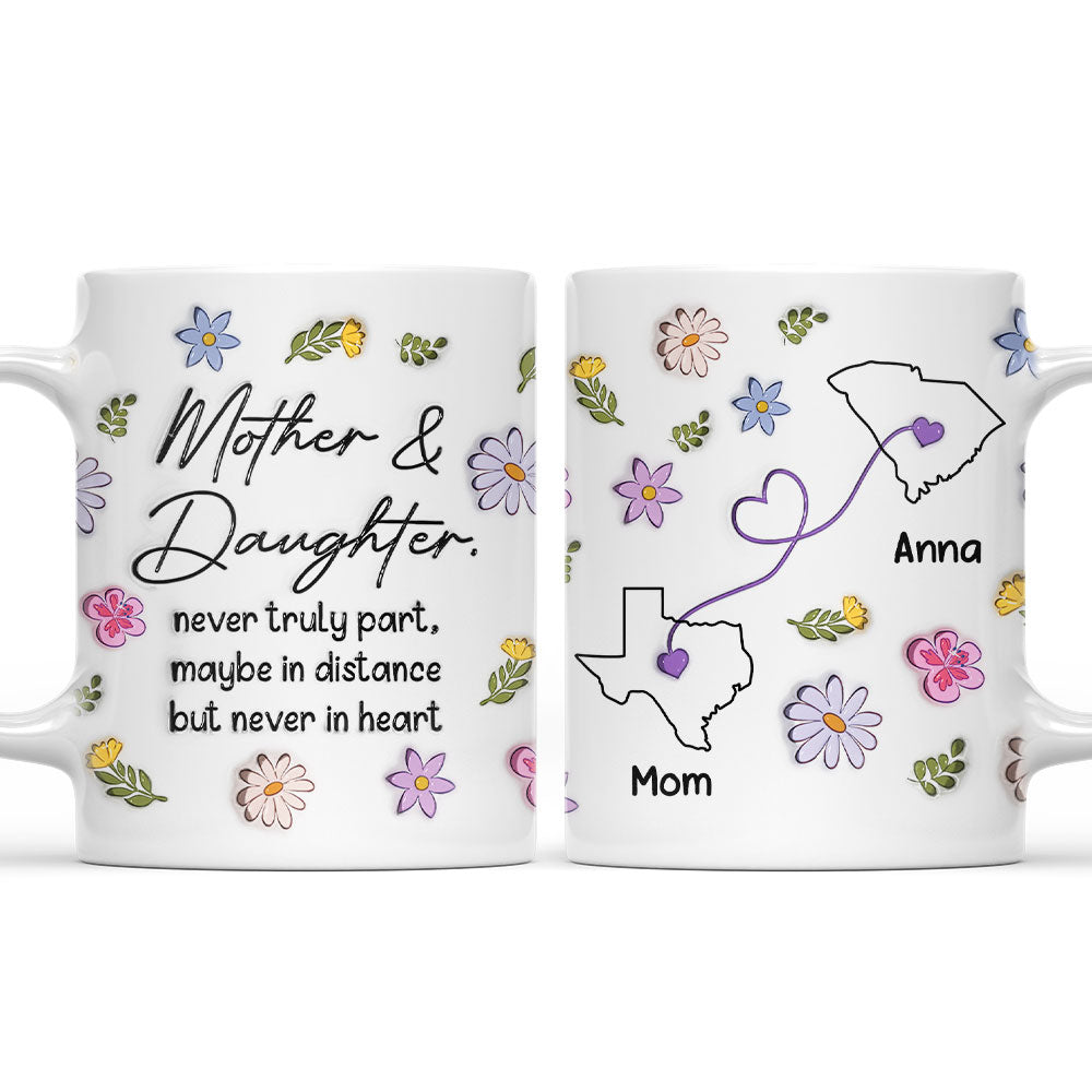 Never Truly Part - Personalized Custom 3D Inflated Effect Mug