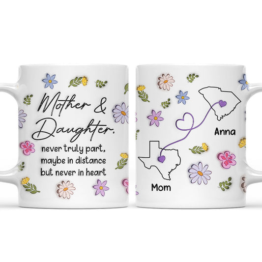 Never Truly Part - Personalized Custom 3D Inflated Effect Mug