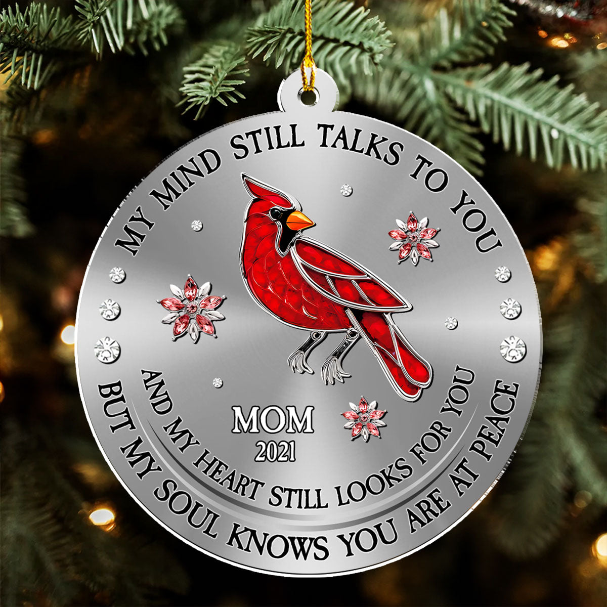 Cardinal Hummingbird My Mind My Heart My Soul - Personalized Custom Acrylic Ornament