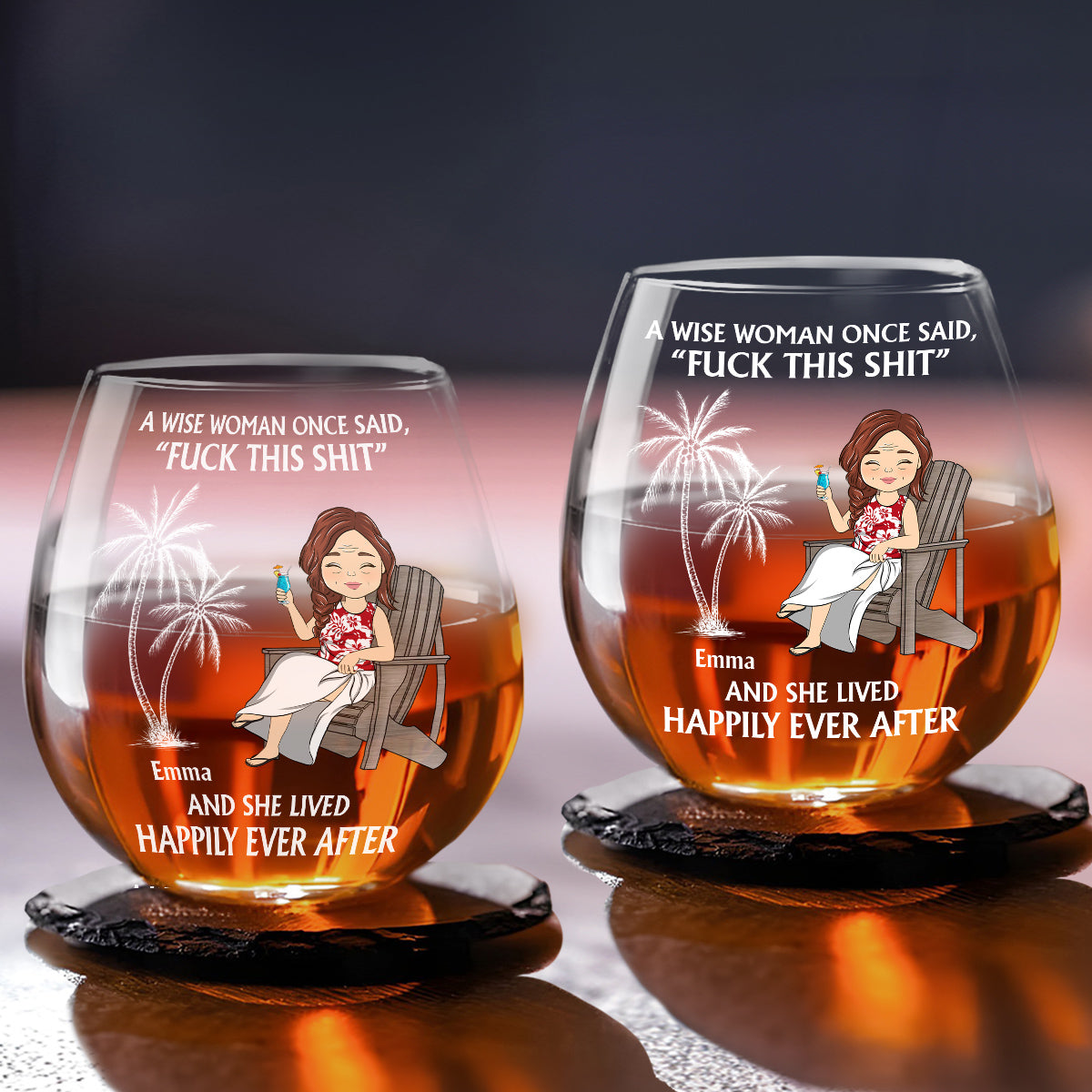 Happily Ever After - Personalized Custom Wine Glass