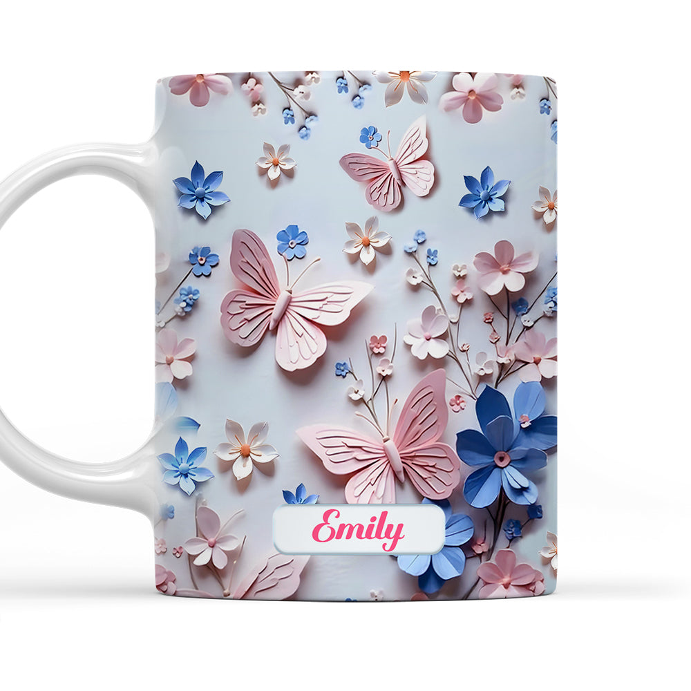 Butterfly With Flower - Personalized Custom 3D Inflated Effect Mug