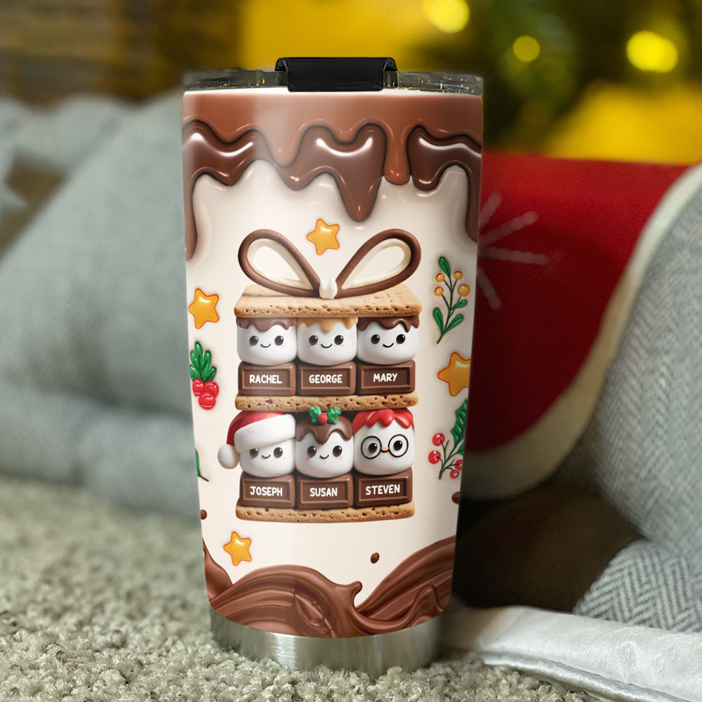 Happy Smores Christmas - Personalized Custom 3D Inflated Effect Tumbler