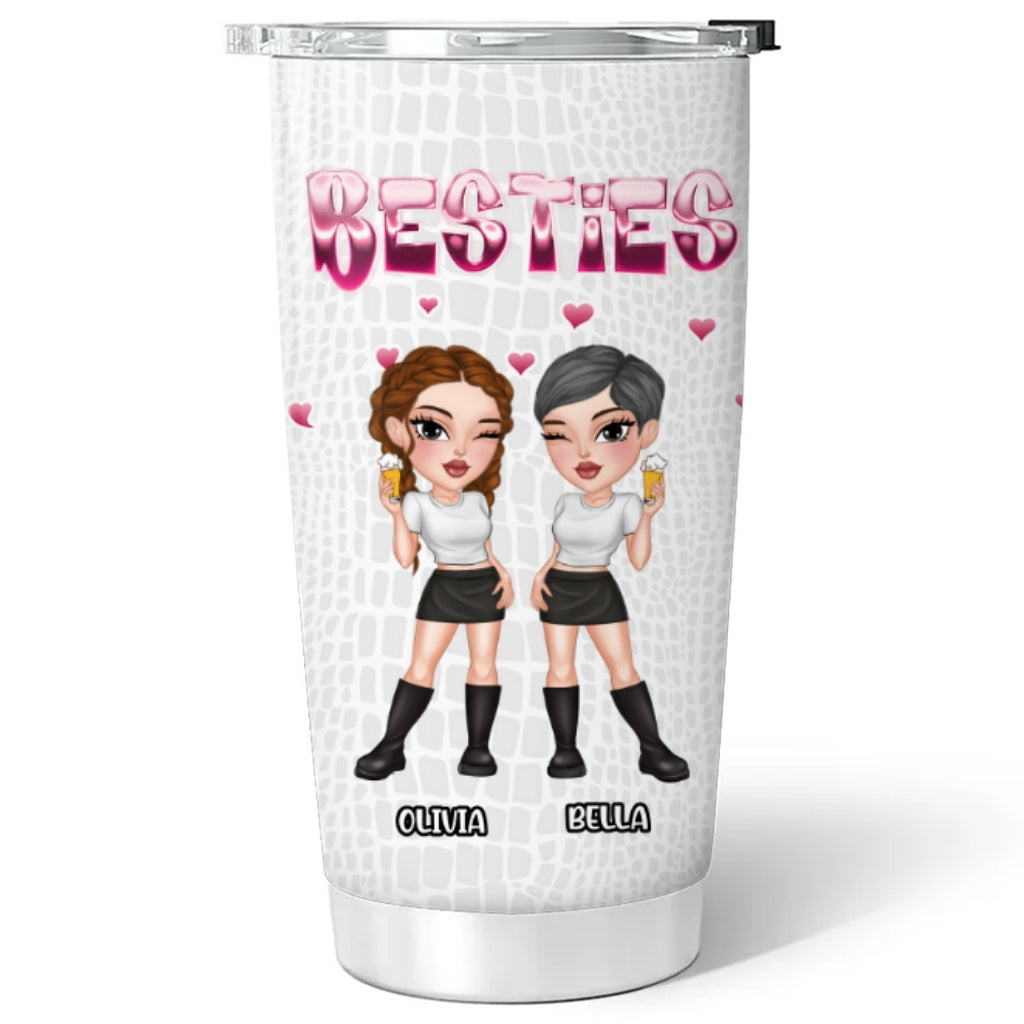 Besties Forever Crocodile Leather - Personalized Custom Tumbler