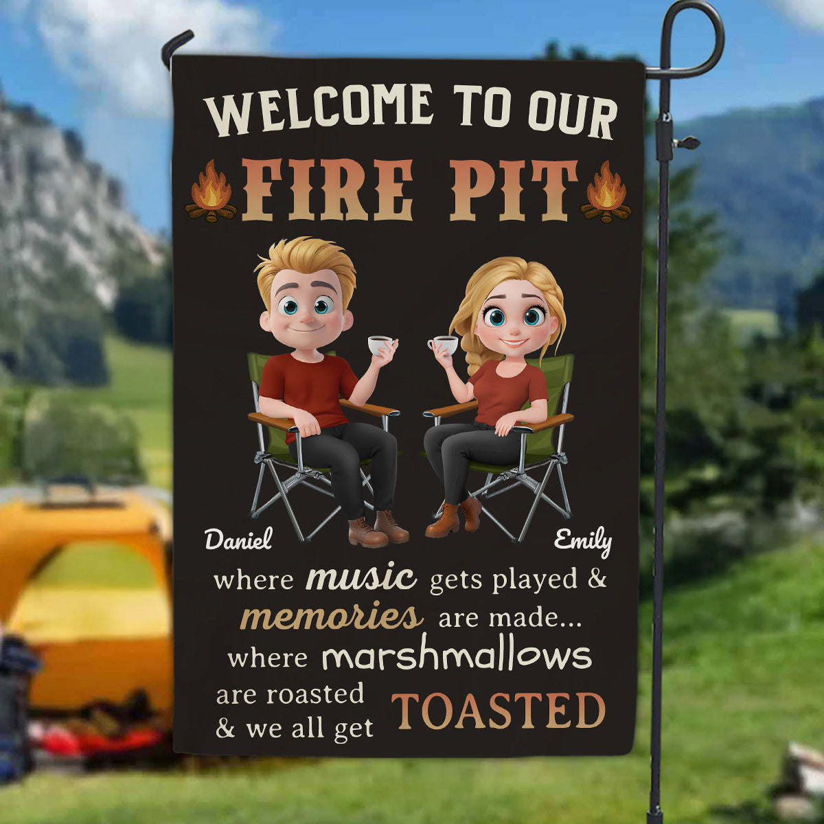 Where Marshmallows Meet Good Times - Personalized Custom Flag