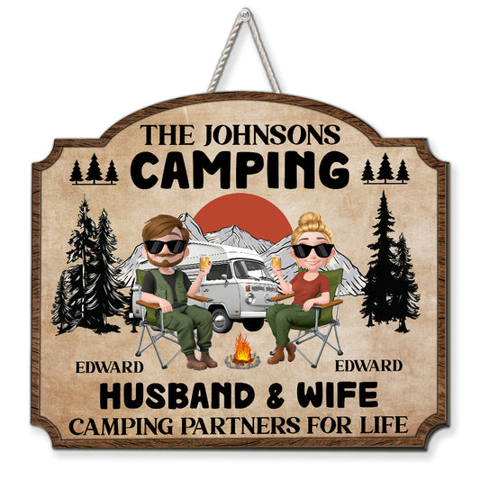 Camping Partners For Life - Personalized Custom Wood Sign