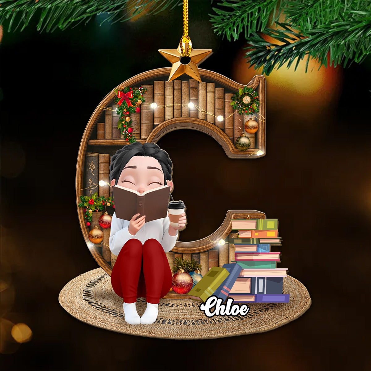 I Am A Bookaholic - Personalized Custom 3D Effect Wood Ornament