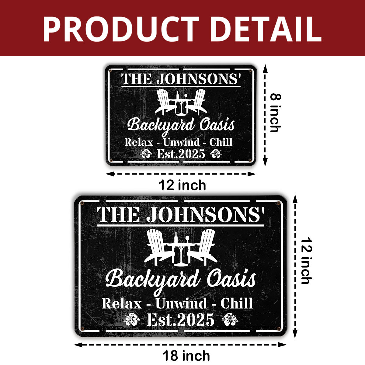 Welcome To Our Backyard Oasis - Personalized Custom Metal Sign